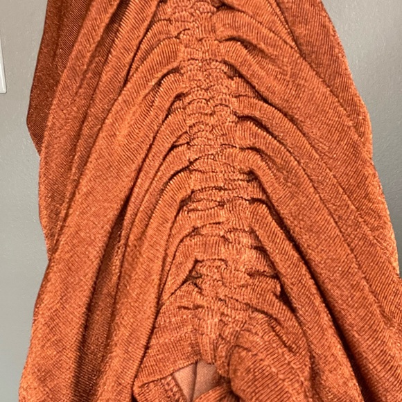 Orange Rust Ruched Dress - Picture 6 of 8